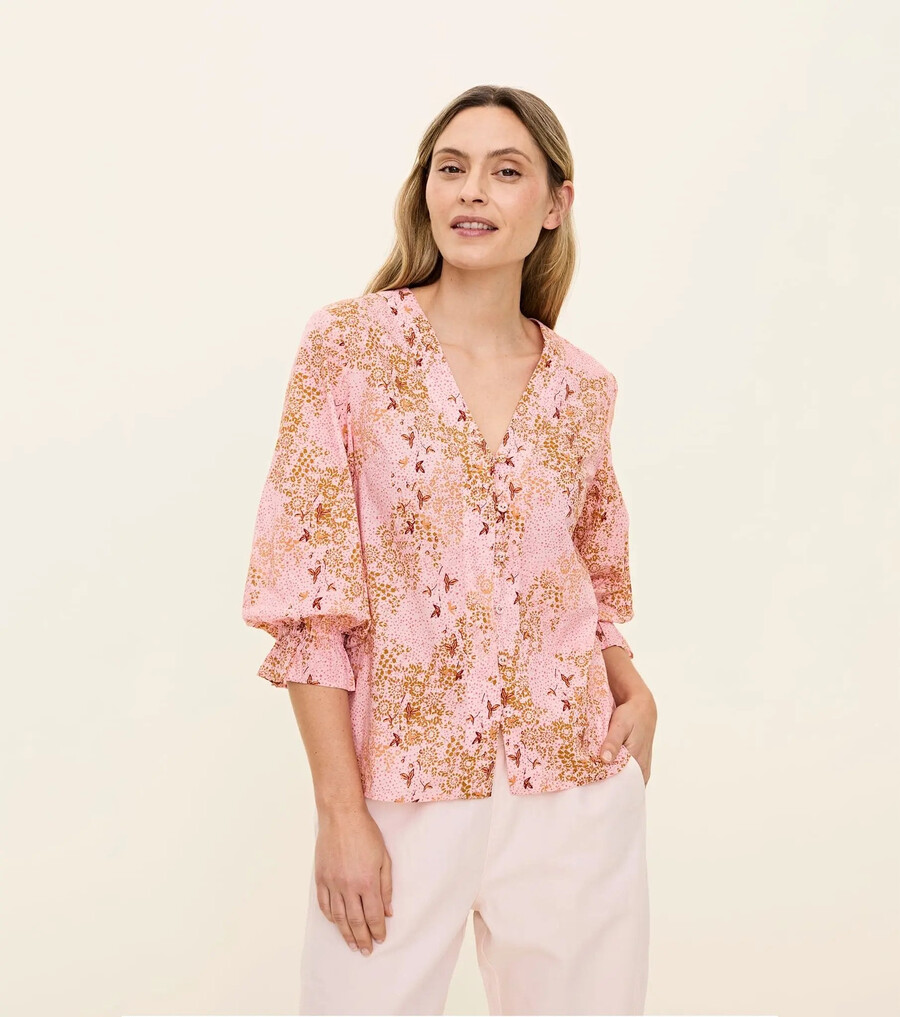 blomstrende bluse